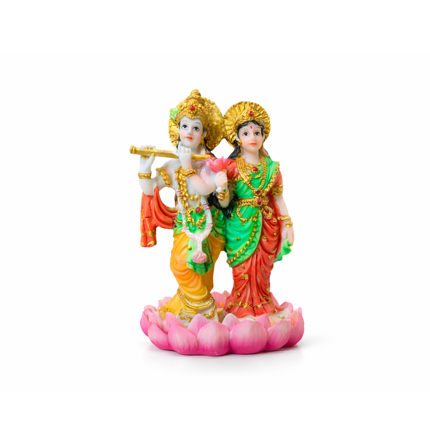 Radha Krishna Idol Resin 9cm Decorative Hindu God Statue for Home Mandir