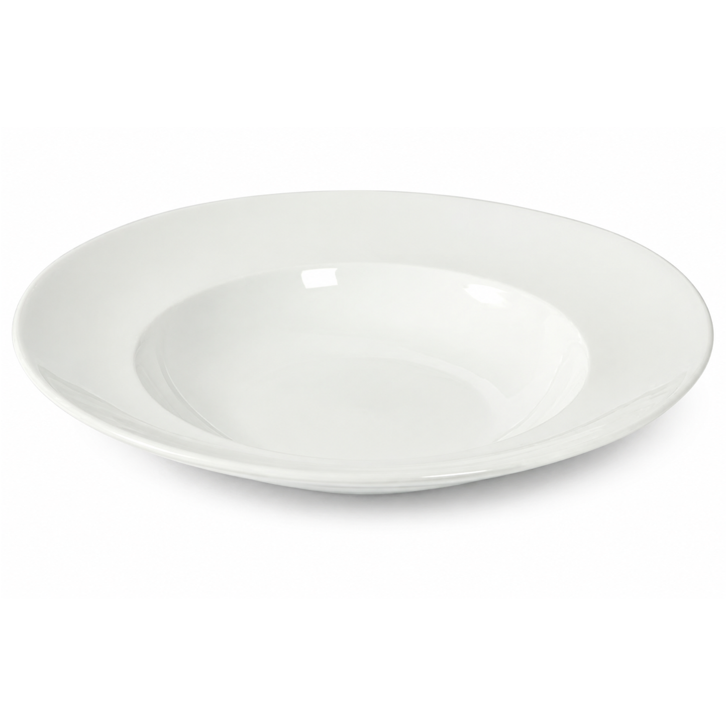 Pasta Plates Set of 2, 30cm White Porcelain Wide Rim Pasta Bowls