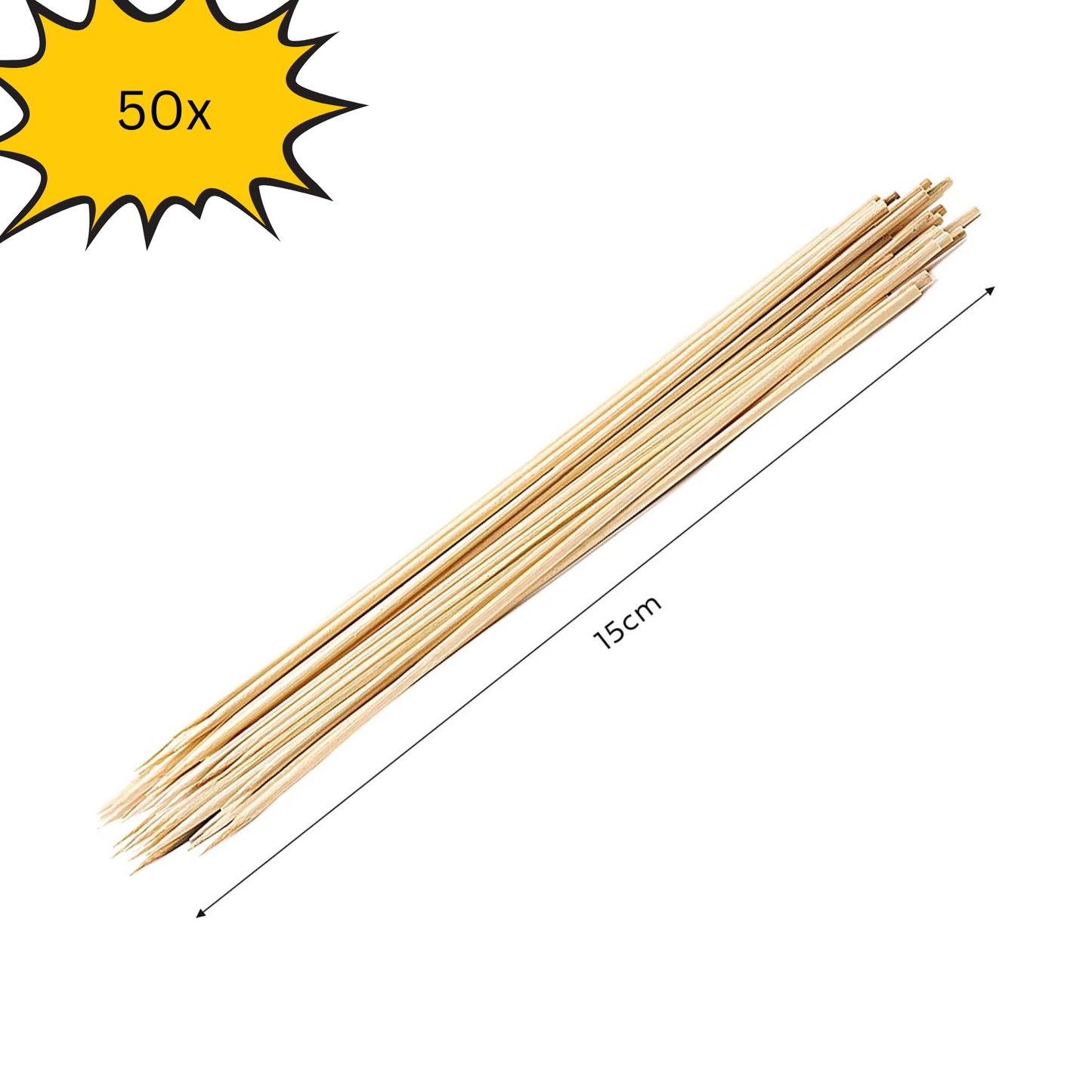 50 x Bamboo Finger Food Sticks 15cm Wooden Skewers Cocktail Picks