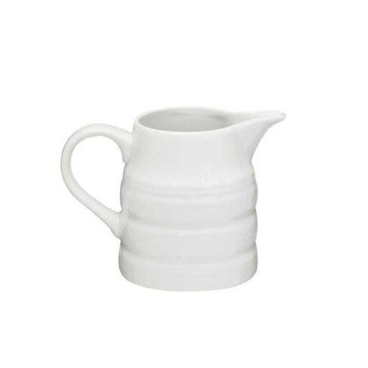 White Ceramic Milk Churn Jug 1 Pint – Classic Farmhouse Cream & Milk Server