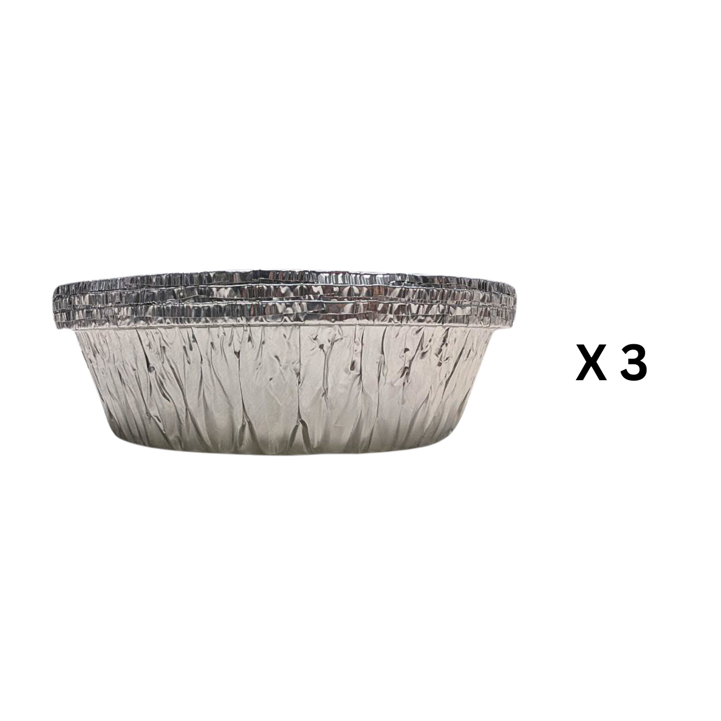 Essential 3-Piece Disposable Aluminium Foil Round Dish Set with Lids – 18cm