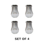 Ribbed Glass Salt & Pepper Shakers - Beehive Style - 7oz Capacity