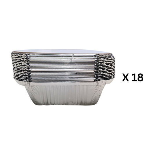 18-Piece Disposable Aluminium Foil Dish and Lid Set – 14.5x12cm