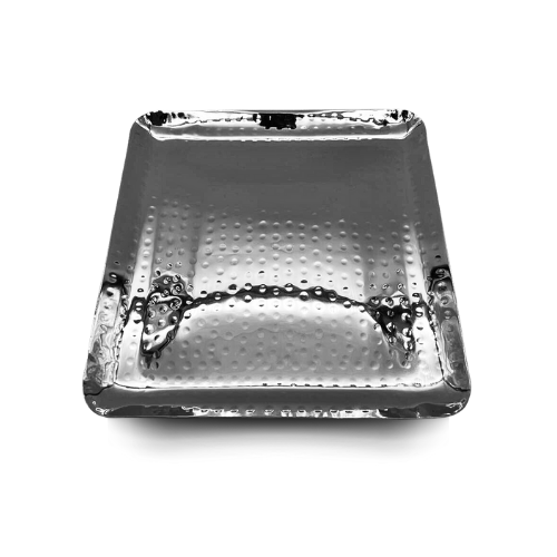 Indian Hammered stainless Steel Large square shape tray