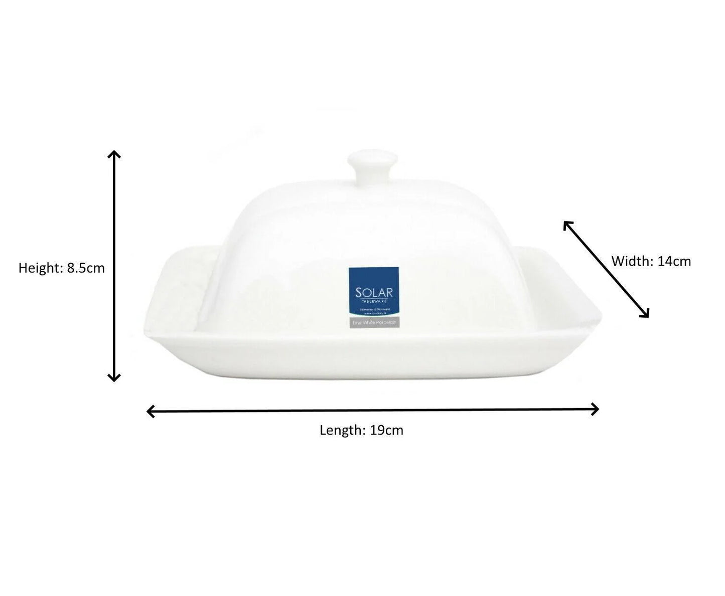 White Porcelain Butter Dish With Lid Cover - Butter Storage Serving Tray Container