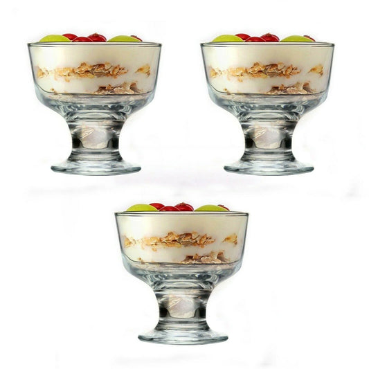 Steelex 280ml Sundae & Dessert Glass Dishes - Set of 3