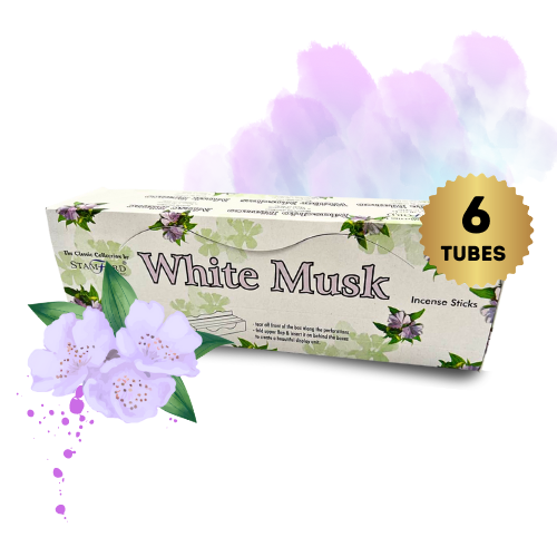 Stamford White Musk Incense Sticks - Pack of 6 Tubes