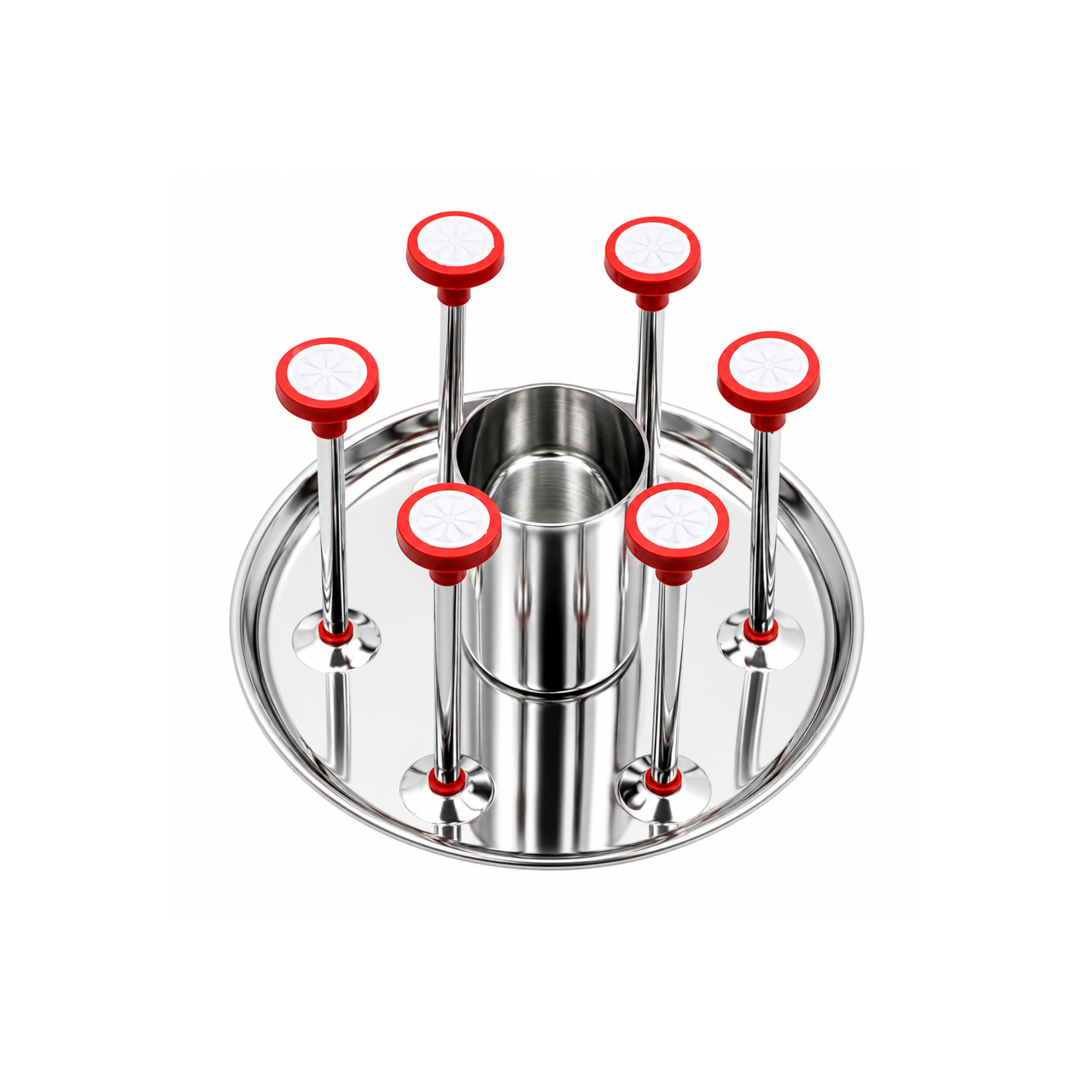 Stainless Steel Glass and Spoon Stand Set with Tray Kitchen 21cm x 12cm