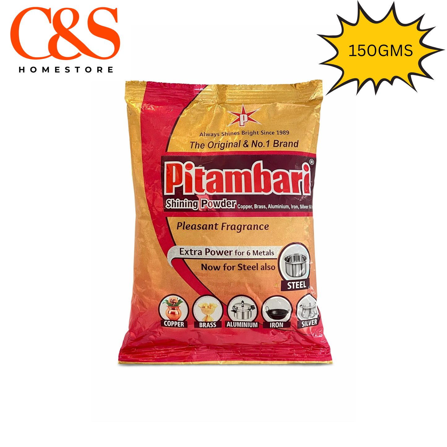Pitambari Shining Powder 150g Metal Cleaning Polish Multi Purpose