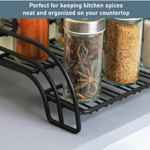 3 Tier Cupboard Storage Organiser Rack Kitchen Pantry Cabinet Shelf Stand Black