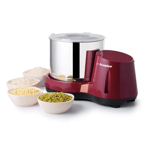 Premier Compact Wet Grinder PG 501 - 2L, 200 Watts, Gear-Driven Motor, 230V - Maroon