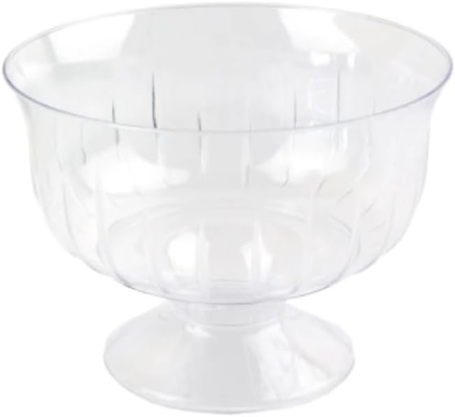 6 x Plastic Dessert Bowls – Clear Reusable Trifle Bowls, Ice Cream Cups, Sundae Dishes