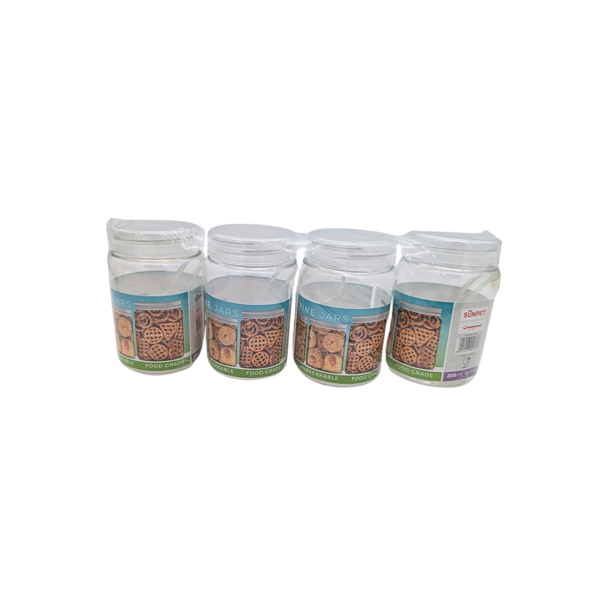 Sunpet Alpine Round Storage Jars with Spoon Lids – Airtight Plastic Canisters (Available in 4 Size Variants)