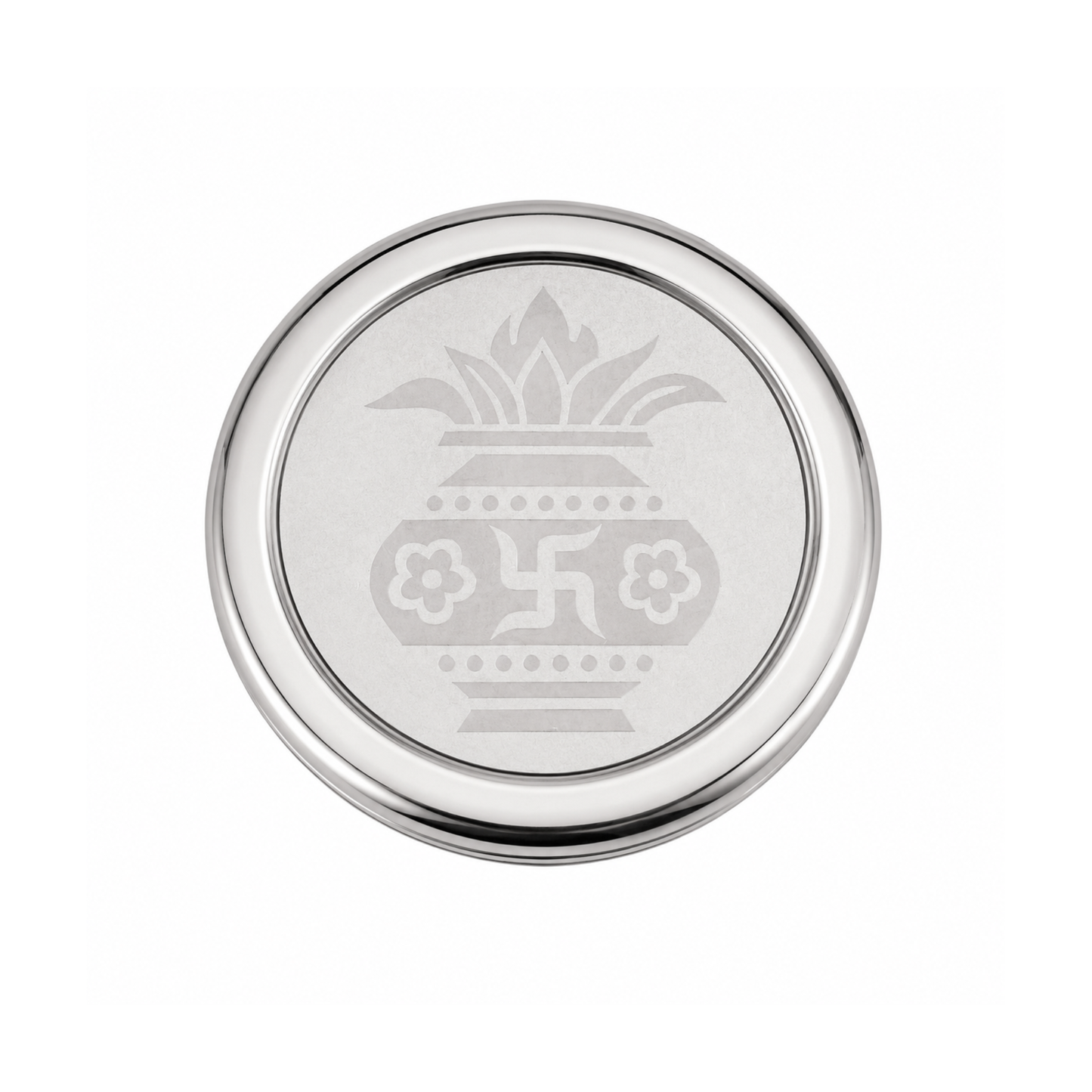 Stainless Steel Pooja Box with 7 Removable Katoris & Engraved Lid