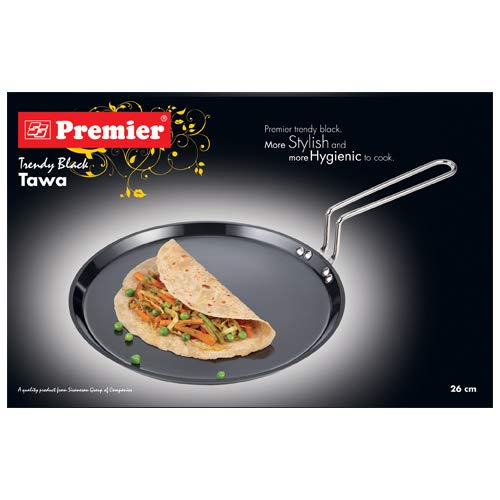 Premier Hard Anodised Non-Stick Tawa - Supreme Black, 26cm