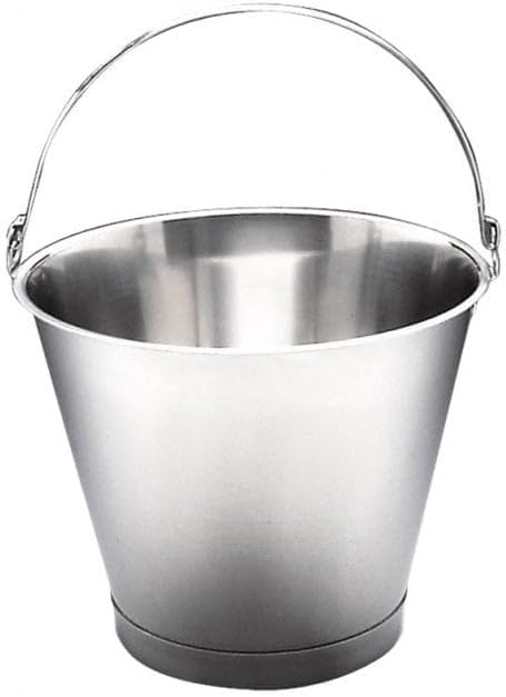 12L Large Stainless Steel Utility Bucket with Handle – Heavy-Duty Metal Pail for Farm, Cleaning, Brewing, Food Prep, Storage, Kitchen & Outdoor Use