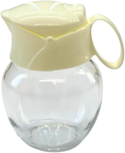 C&S Homestore Glass Cream Jug Dispenser – 210ml (7.5oz) – With Lid & Pouring Spout