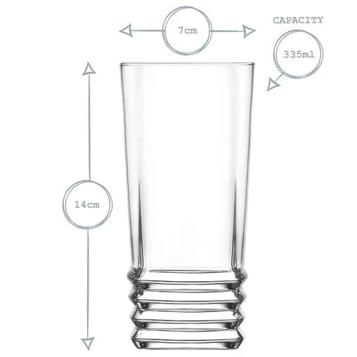 LAV Elegan Clear Glasses - Set of 3 - Available in 315ml Tumblers & 335ml Highballs