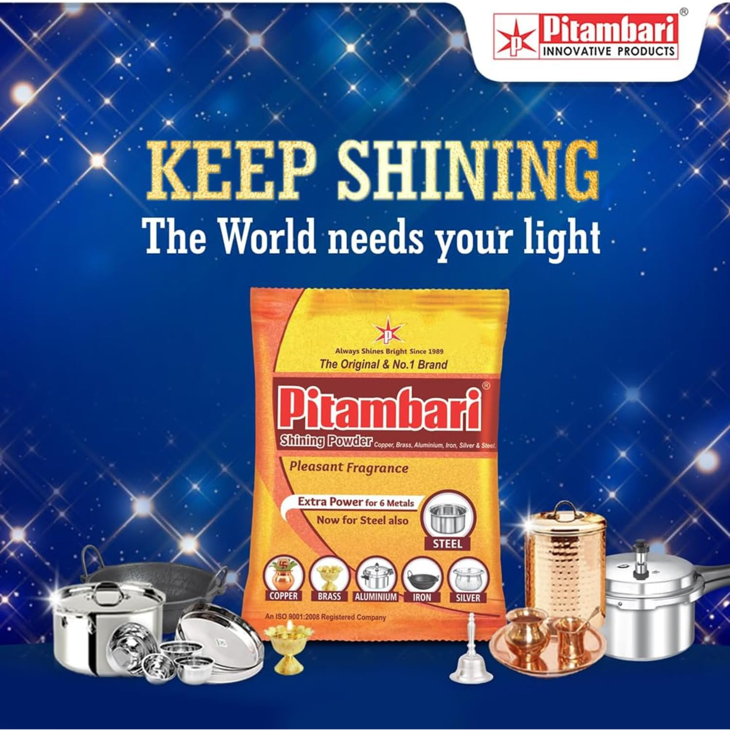 Pitambari Shining Powder 150g Metal Cleaning Polish Multi Purpose