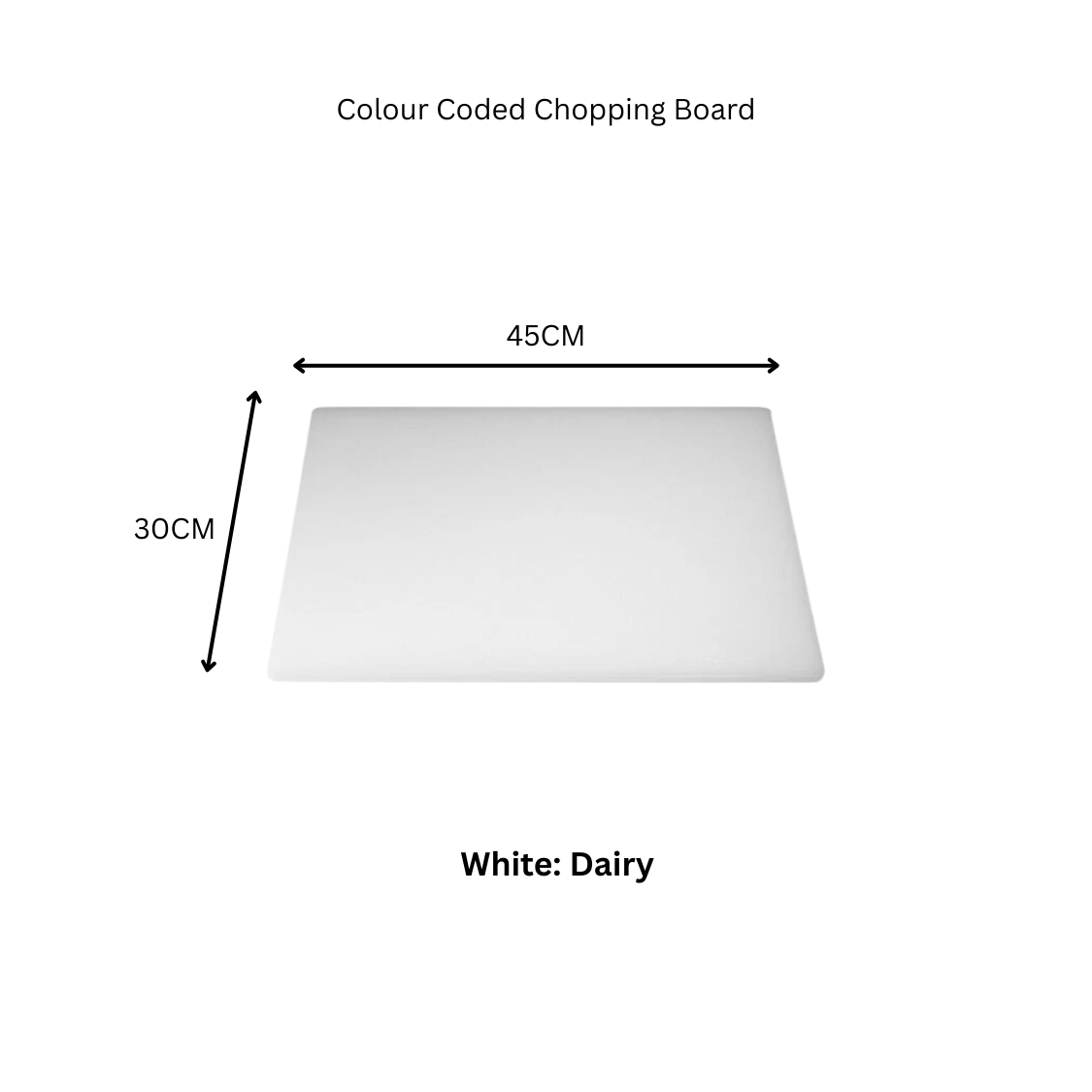 Professional Large Chopping Board – 45 x 30cm Plastic Catering Food Prep Cutting Board | Colour Coded | Lightweight, Dishwasher Safe, Non-Slip, Durable