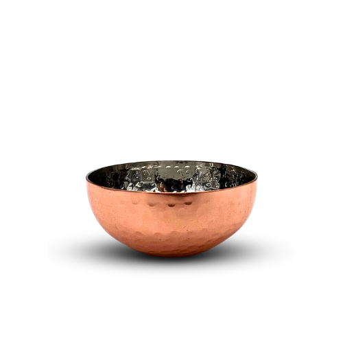 Traditional Indian Small Hammered Stainless Steel and Copper Bowl