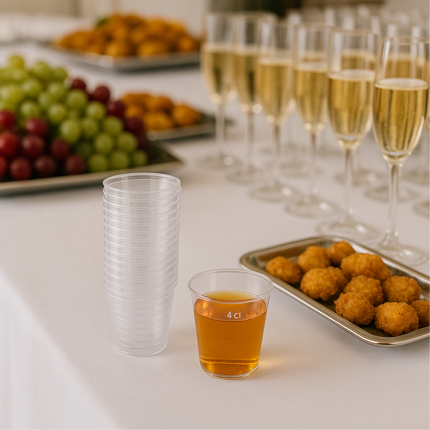 30 x Shot Glasses Plastic Disposable Tumblers 4cl/40ml Clear Vodka Whiskey Shots