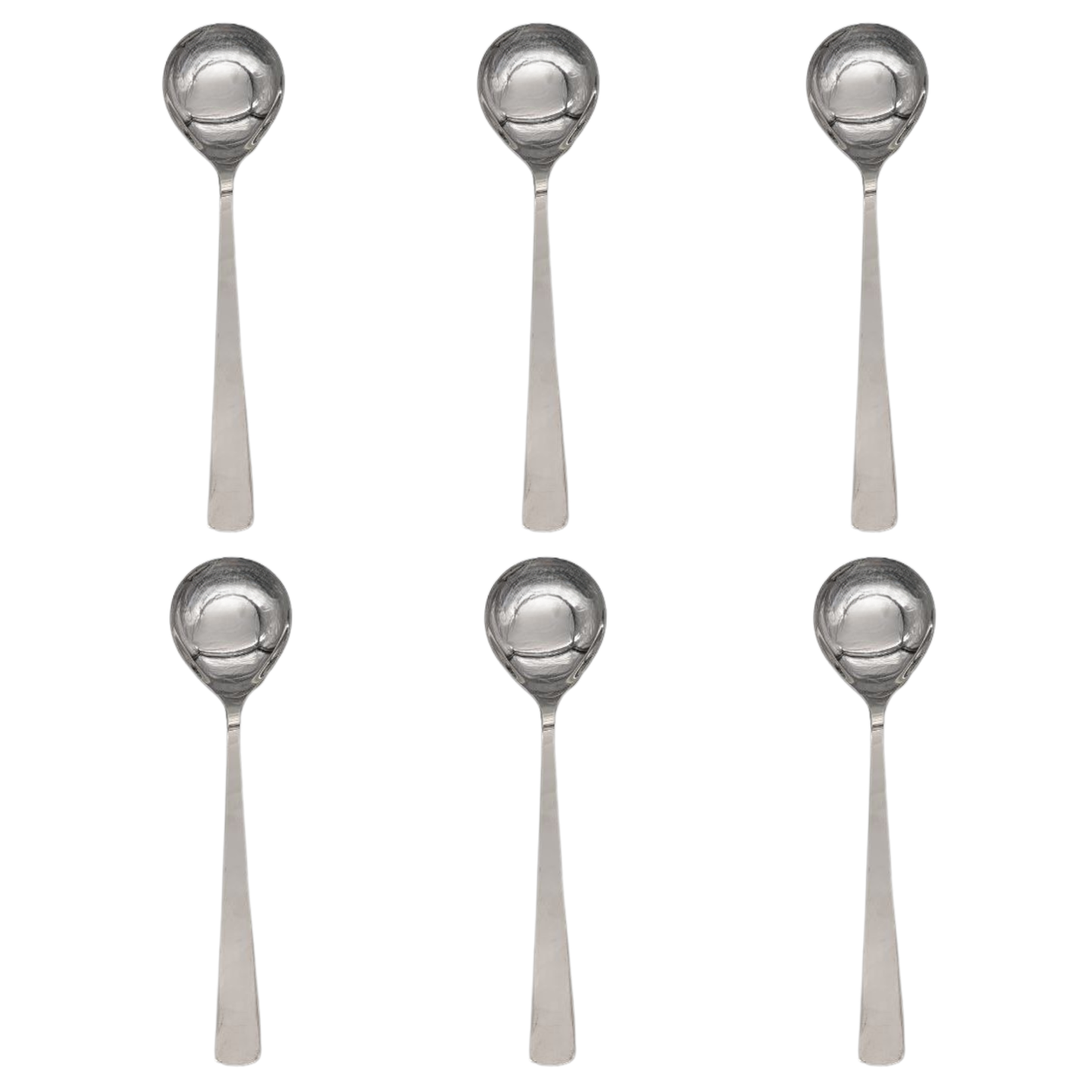 6 x Stainless Steel Serving Spoons 26cm Long – Heavy Duty Mirror Finish