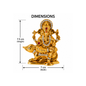 Metal Ganesh Ji Idol on Mouse with Crystal Stone Detailing, Decorative Hindu Ganesha Murti Statue for Car Dashboard