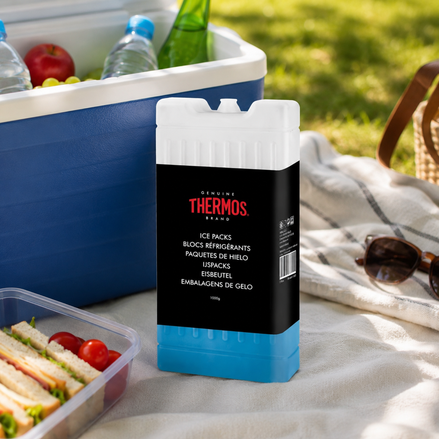 Reusable Ice Pack 1000g Freezer Block Cooler Box Cold Pack for Picnic Camping