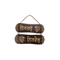 Sikh Religious Wooden 2-Piece Plaque – Brown with Golden Gurmukhi Quote