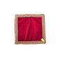 Red Embroidered Pooja Cloth with Stone Work – Ideal for God Idols & Religious Books (Available in 4 Sizes & Shapes)