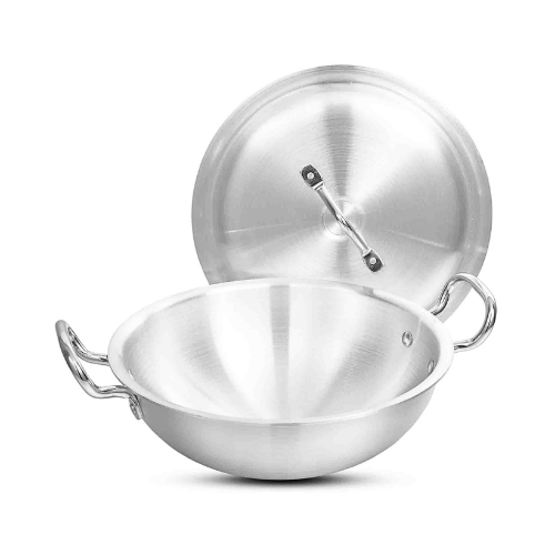 Klassic Round Aluminum Karahi Wok - 32cm