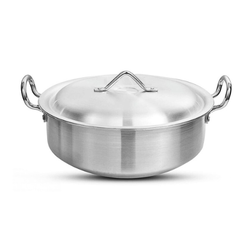 Klassic Flat Aluminum Karahi Wok - 32cm