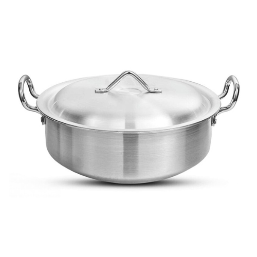 Klassic Flat Aluminum Karahi Wok - 34CM