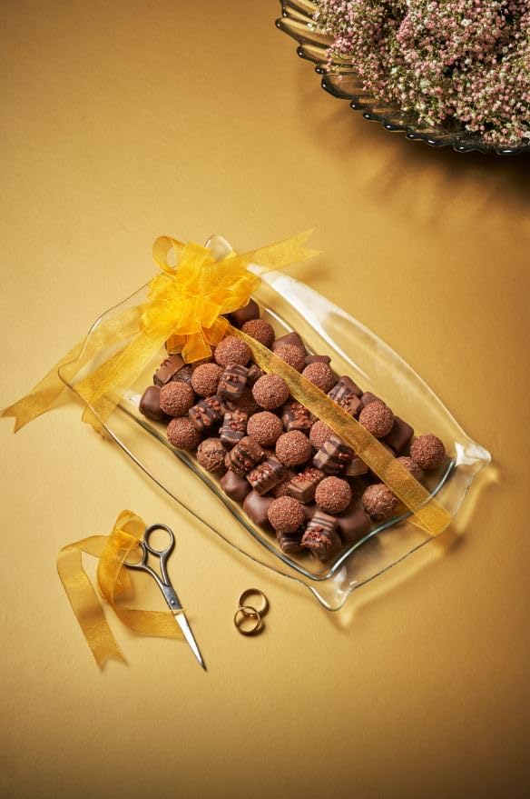 Rectangular Glass Serving Tray 34x22cm Clear Platter for Cakes Snacks Fruits