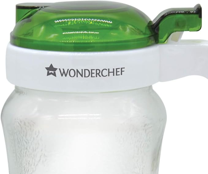 Wonderchef Oil Pourer Green Glass Bottle with Non-Slip Handle - 1000ml