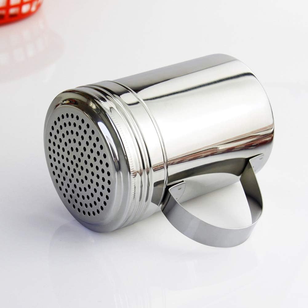 Stainless Steel Dredger Shaker with Handle 10oz/300ml for Sugar, Flour/Chocolate