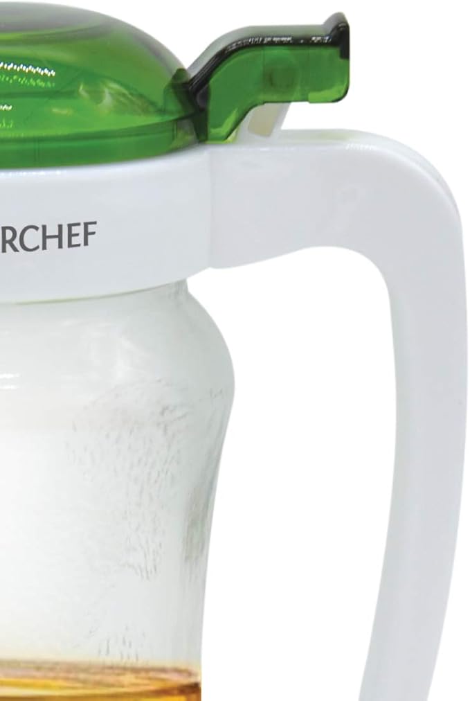 Wonderchef Oil Pourer Green Glass Bottle with Non-Slip Handle - 1000ml