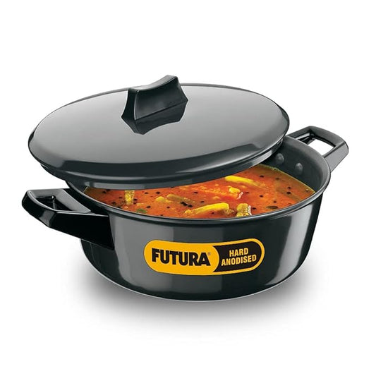 Hawkins Futura 3 Litre Cook n Serve Bowl, Induction Pan,  Black (Aluminium)