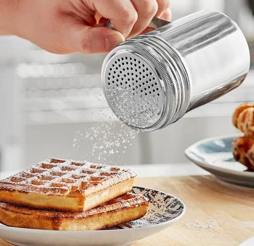 Stainless Steel Dredger Shaker with Handle 10oz/300ml for Sugar, Flour/Chocolate