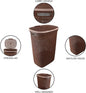 Rope Laundry Basket with Lid – Plastic Storage Hamper with Handles for Clothes, Bathroom & Bedroom – Durable Organizer in Brown, Beige & Grey