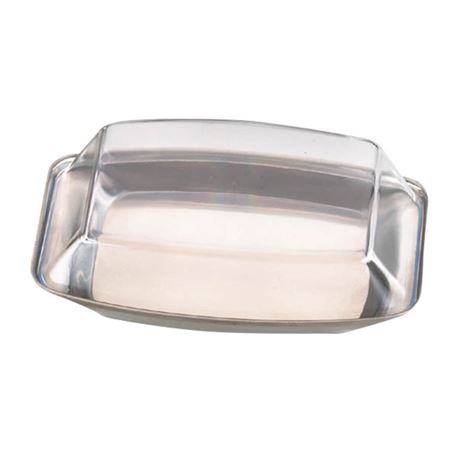 Butter Dish St.Steel With Clear Plastic Lid