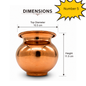 Copper Lota Kalash for Puja, Prayer & Copper Water Pot for Hindu Rituals