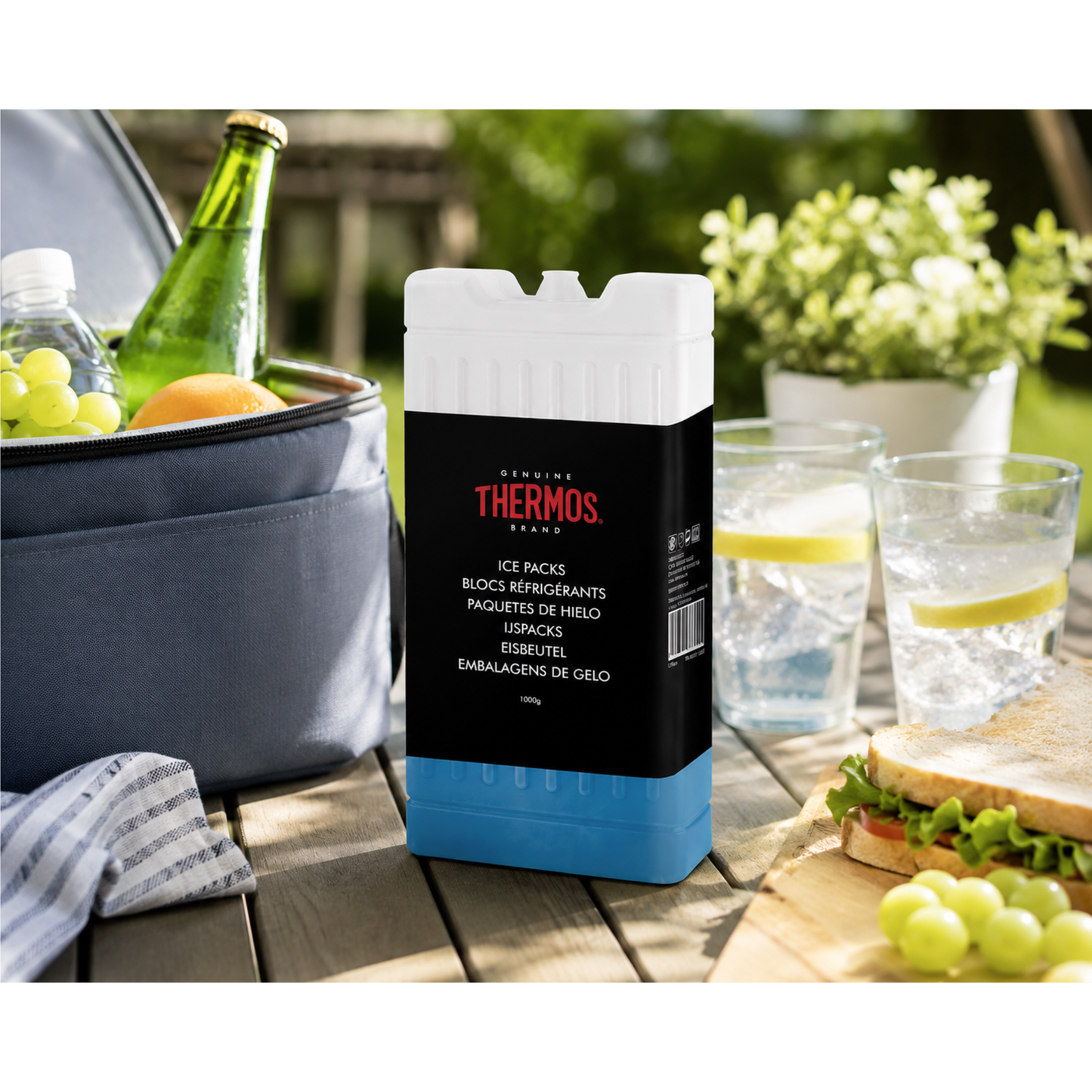 Reusable Ice Pack 1000g Freezer Block Cooler Box Cold Pack for Picnic Camping