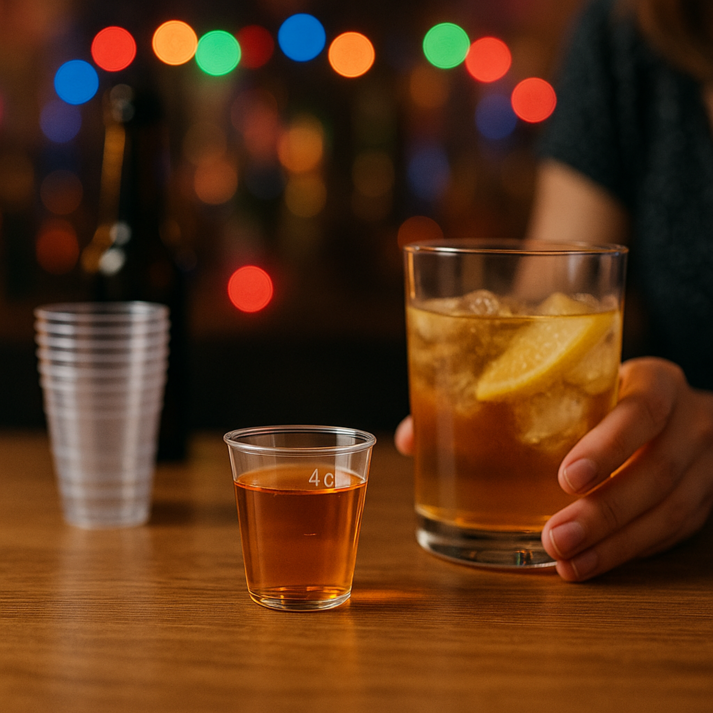 30 x Shot Glasses Plastic Disposable Tumblers 4cl/40ml Clear Vodka Whiskey Shots