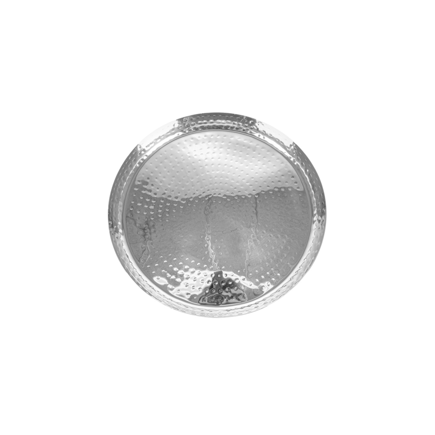 Stainless Steel Hammered Plate 28cm – Premium Round Serving & Dining Plate