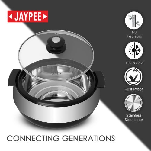 Jaypee Glasserol Serving Casserole – Black, Available in 800ml, 1200ml, 1700ml