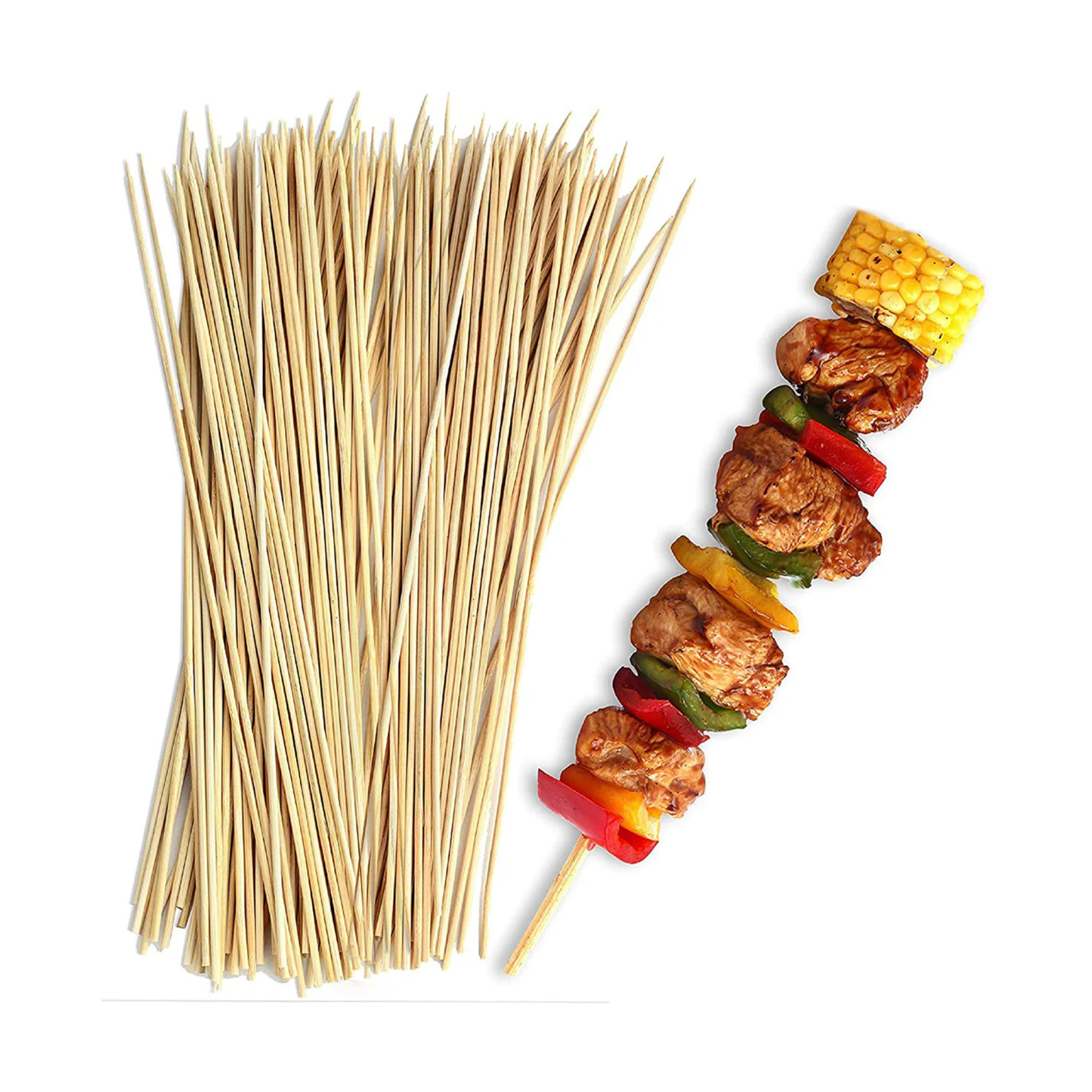 50 x Bamboo Finger Food Sticks 15cm Wooden Skewers Cocktail Picks
