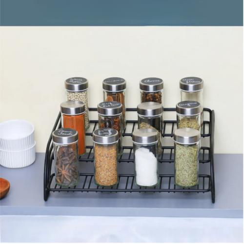3 Tier Cupboard Storage Organiser Rack Kitchen Pantry Cabinet Shelf Stand Black
