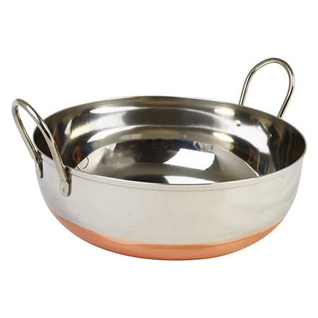 Balti Dish Stainless Steel and Copper Base 20cm - 8" - 32oz